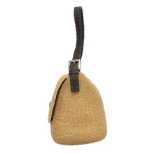 画像をギャラリービューアに読み込む, FENDI フェンディ セレリア マンマバゲット ショルダーバッグ ストロー ベージュ レディース 【中古】