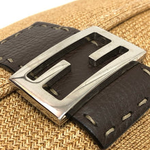 画像をギャラリービューアに読み込む, FENDI フェンディ セレリア マンマバゲット ショルダーバッグ ストロー ベージュ レディース 【中古】