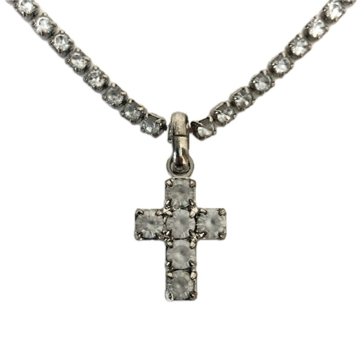 AGATHA アガタ クロスネックレス チョーカー ラインストーン シルバー