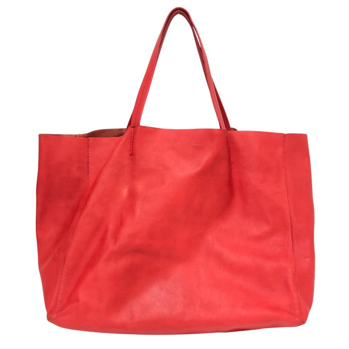 CELINE セリーヌ ホリゾンタルカバ トートバッグ レザー レッド【中古