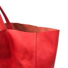 画像をギャラリービューアに読み込む, CELINE セリーヌ ホリゾンタルカバ トートバッグ レザー レッド【中古】 ユニセックス