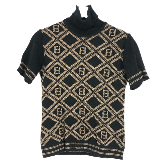 【美品】 フェンディ タートルネック フォックス ファー ニット ブラック 38 美品】 フェンディ タートルネック フォックス ファー ニット ブラック