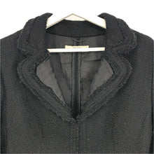 画像をギャラリービューアに読み込む, PRADA プラダ 装飾ビジュー リボン付き テーラードジャケット ツイード/ウール ブラック【中古】 レディース