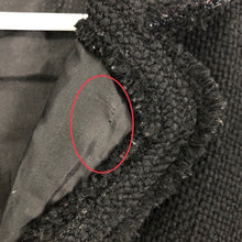 画像をギャラリービューアに読み込む, PRADA プラダ 装飾ビジュー リボン付き テーラードジャケット ツイード/ウール ブラック【中古】 レディース