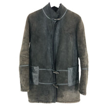 画像をギャラリービューアに読み込む, LOEWE ロエベ トグル ムートンコート 羊革 ダークグレー系【中古】 レディース