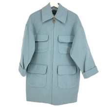 画像をギャラリービューアに読み込む, GUCCI グッチ ヴィンテージ ハーフコート ウール/カシミヤ ライトブルー【中古】 レディース