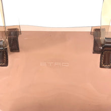 画像をギャラリービューアに読み込む, ETRO エトロ クリア ポーチ付き ハンドバッグ ビニール ブラウン系【中古】 レディース