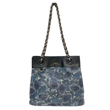 画像をギャラリービューアに読み込む, BALLY バリー チェーン トートバッグ レザー ブルー ブラック【中古】 レディース