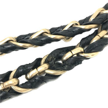 画像をギャラリービューアに読み込む, BALLY バリー チェーン トートバッグ レザー ブルー ブラック【中古】 レディース