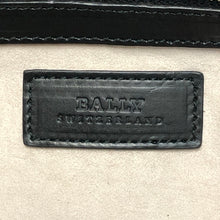 画像をギャラリービューアに読み込む, BALLY バリー チェーン トートバッグ レザー ブルー ブラック【中古】 レディース