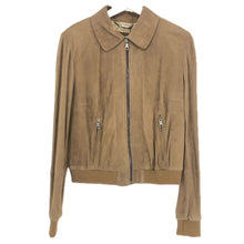 画像をギャラリービューアに読み込む, DOLCE&GABBANA ドルチェアンドガッバーナ レザージャケット ブルゾン スウェード/ゴートレザー/山羊革 シルク混 ブラウン【中古】 レディース