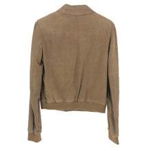 画像をギャラリービューアに読み込む, DOLCE&GABBANA ドルチェアンドガッバーナ レザージャケット ブルゾン スウェード/ゴートレザー/山羊革 シルク混 ブラウン【中古】 レディース