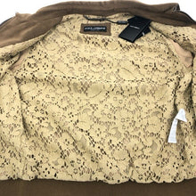 画像をギャラリービューアに読み込む, DOLCE&GABBANA ドルチェアンドガッバーナ レザージャケット ブルゾン スウェード/ゴートレザー/山羊革 シルク混 ブラウン【中古】 レディース