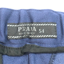 画像をギャラリービューアに読み込む, PRADA プラダ ストレッチ パンツ サイズ54 ネイビー系 ブルー ウエスト調整金具付き【中古】 メンズ