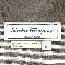 画像をギャラリービューアに読み込む, Salvatore Ferragamo サルヴァトーレフェラガモ 半袖 プルオーバー カットソー コットン グレージュ ホワイト【中古】 メンズ