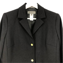 画像をギャラリービューアに読み込む, Les Copains レコパン 肩パッド入 テーラードジャケット ウール ブラック【中古】 レディース