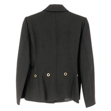 画像をギャラリービューアに読み込む, Les Copains レコパン 肩パッド入 テーラードジャケット ウール ブラック【中古】 レディース