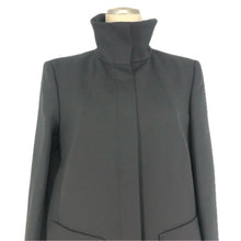 画像をギャラリービューアに読み込む, SPORTMAX スポーツマックス ハイネック切替 袖ファスナー ステンカラーコート ブラック ネイビー【中古】 レディース