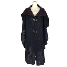 画像をギャラリービューアに読み込む, Salvatore Ferragamo サルヴァトーレフェラガモ ガンチーニ金具 アルパカ ニット ポンチョ ウール/アルパカ/モヘヤ ネイビー【中古】 レディース