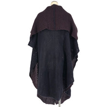 画像をギャラリービューアに読み込む, Salvatore Ferragamo サルヴァトーレフェラガモ ガンチーニ金具 アルパカ ニット ポンチョ ウール/アルパカ/モヘヤ ネイビー【中古】 レディース