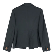 画像をギャラリービューアに読み込む, Salvatore Ferragamo サルヴァトーレフェラガモ ロゴボタン肩パッド入 総裏 テーラードジャケット ウール ブラック【中古】 レディース