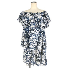 画像をギャラリービューアに読み込む, EPOCA エポカ フリル オフショルダー チュニック ワンピース コットン/シルク ブルー系【中古】【新品同様】【美品】 レディース