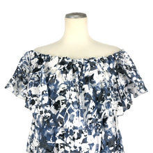 画像をギャラリービューアに読み込む, EPOCA エポカ フリル オフショルダー チュニック ワンピース コットン/シルク ブルー系【中古】【新品同様】【美品】 レディース