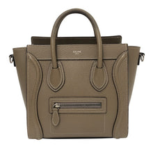 画像をギャラリービューアに読み込む, CELINE セリーヌ ラゲージ ナノ ショッパー 189243DRU.09SO ハンドバッグ カーフ ブラウン【中古】 レディース