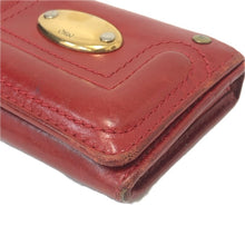画像をギャラリービューアに読み込む, Chloe クロエ 名刺入れ カードケース レザー レッド【中古】 レディース