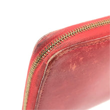 画像をギャラリービューアに読み込む, CELINE セリーヌ ラウンドファスナー 長財布 カーフ レッド【中古】 レディース