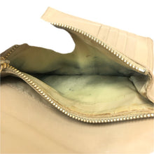 画像をギャラリービューアに読み込む, MIUMIU ミュウミュウ クロコ調型押し 5M1097 三つ折り財布 牛革 ベージュ系【中古】 レディース