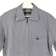 画像をギャラリービューアに読み込む, Salvatore Ferragamo サルヴァトーレフェラガモ ブルゾン 半袖シャツ コットン ネイビー ホワイト XL-XXL相当【中古】 メンズ