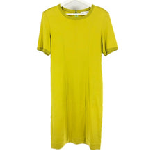 画像をギャラリービューアに読み込む, YVES SAINT LAURENT イヴ・サンローラン 半袖 肩パッド入 ワンピース コットン ライムイエロー XLサイズ相当 【中古】 レディース