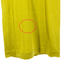 画像をギャラリービューアに読み込む, YVES SAINT LAURENT イヴ・サンローラン 半袖 肩パッド入 ワンピース コットン ライムイエロー XLサイズ相当 【中古】 レディース