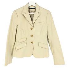 画像をギャラリービューアに読み込む, RALPH LAUREN ラルフローレン 総裏 テーラードジャケット コットン ライトベージュ Mサイズ相当【中古】 レディース