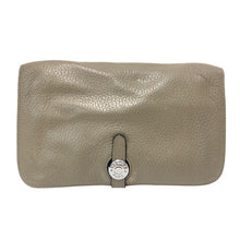 画像をギャラリービューアに読み込む, HERMES エルメス ドゴンGM 長財布 レザー グレー □J刻印【中古】 ユニセックス