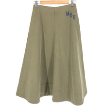將圖片載入圖庫檢視器 Madison Blue マディソンブルー PANEL FLARE SK HERRINGBONE パネルフレアスカート ロング コットン カーキ Mサイズ相当【中古】 レディース
