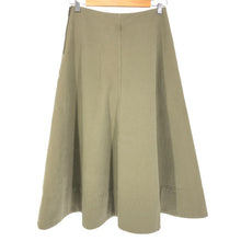將圖片載入圖庫檢視器 Madison Blue マディソンブルー PANEL FLARE SK HERRINGBONE パネルフレアスカート ロング コットン カーキ Mサイズ相当【中古】 レディース