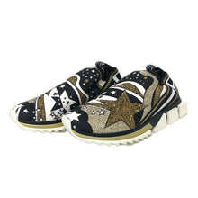 画像をギャラリービューアに読み込む, DOLCE&GABBANA ドルチェアンドガッバーナ ミレニアルズ スター スリッポン ソレント スニーカー ラインストーン ブラック ホワイト 26cm相当【中古】【新品同様】 【美品】メンズ