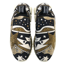 画像をギャラリービューアに読み込む, DOLCE&GABBANA ドルチェアンドガッバーナ ミレニアルズ スター スリッポン ソレント スニーカー ラインストーン ブラック ホワイト 26cm相当【中古】【新品同様】 【美品】メンズ
