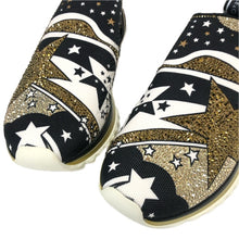 画像をギャラリービューアに読み込む, DOLCE&GABBANA ドルチェアンドガッバーナ ミレニアルズ スター スリッポン ソレント スニーカー ラインストーン ブラック ホワイト 26cm相当【中古】【新品同様】 【美品】メンズ