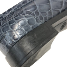 画像をギャラリービューアに読み込む, TOD’S トッズ タッセル ベルトバックル クロコ型押し ローファー レザー ブルー 24.5cm相当【中古】【新品同様】【美品】 レディース