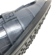 画像をギャラリービューアに読み込む, TOD’S トッズ タッセル ベルトバックル クロコ型押し ローファー レザー ブルー 24.5cm相当【中古】【新品同様】【美品】 レディース