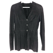 画像をギャラリービューアに読み込む, GIORGIO ARMANI ジョルジオアルマーニ レザージャケット 山羊/ゴートレザー ブラック M-Lサイズ相当【中古】 レディース