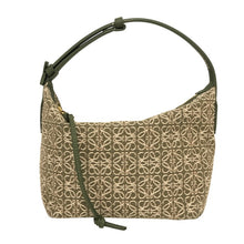 画像をギャラリービューアに読み込む, LOEWE ロエベ ワンショルダー キュービィバッグ スモール A906K75X06 ハンドバッグ カーフ/アナグラムジャガード アボカドグリーン【中古】 【美品】レディース
