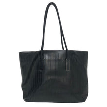 画像をギャラリービューアに読み込む, PRADA プラダ 三角ロゴプレート トートバッグ パンチングレザー ブラック【中古】 レディース