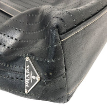 画像をギャラリービューアに読み込む, PRADA プラダ 三角ロゴプレート トートバッグ パンチングレザー ブラック【中古】 レディース