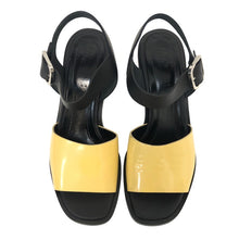 將圖片載入圖庫檢視器 MARNI マルニ ウェッジソール プラットフォーム バイカラー サンダル ラバー/レザー イエロー ブラック 26cm相当【中古】【新品同様】【美品】レディース