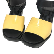 將圖片載入圖庫檢視器 MARNI マルニ ウェッジソール プラットフォーム バイカラー サンダル ラバー/レザー イエロー ブラック 26cm相当【中古】【新品同様】【美品】レディース