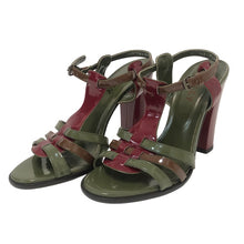 画像をギャラリービューアに読み込む, BALLY バリー ストラップ サンダル エナメル カーキ 25.5cm相当【中古】【美品】 レディース